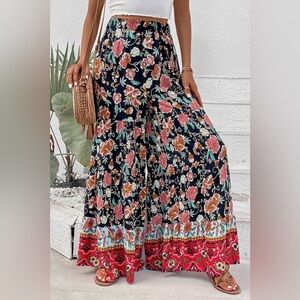 Floral High Waist Palazzo Pants